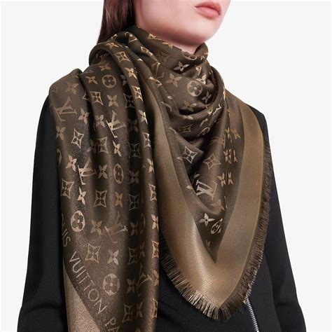 louis vuitton monogram shawl brown|Louis Vuitton pashmina scarf.